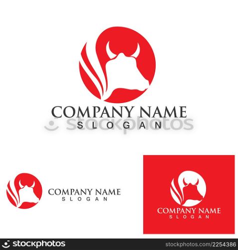 Cow Logo Template vector icon illustration design