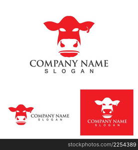 Cow Logo Template vector icon illustration design