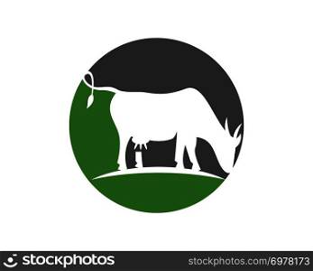 Cow logo template vector icon illustration design