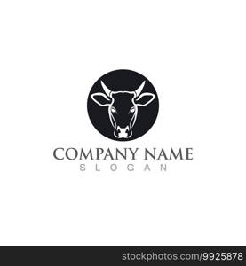 Cow Logo Template vector icon illustration design