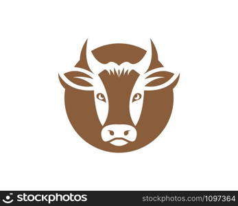 cow logo vector illustration templat design