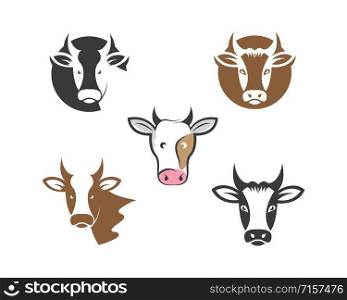 cow logo vector illustration templat design