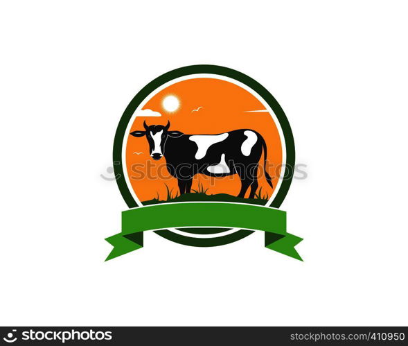 cow logo vector illustration template design