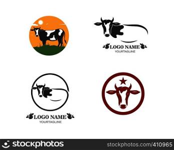 cow logo vector illustration template design