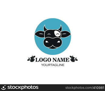 cow logo vector illustration template design