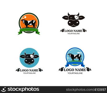 cow logo vector illustration template design