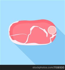 Cow meat piece icon. Flat illustration of cow meat piece vector icon for web design. Cow meat piece icon, flat style