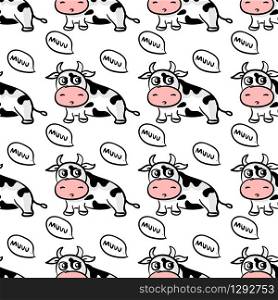 Cow pattern, illustration, vector on white background.