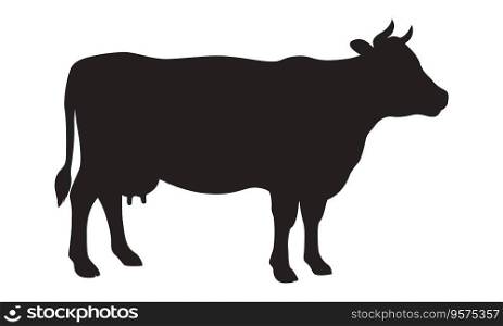 Cow silhouette vector image