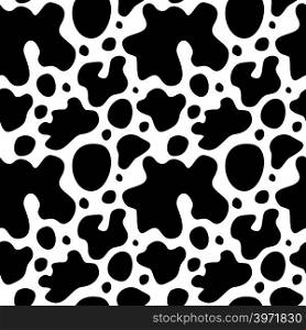 Cow skin texture with spots vector seamless pattern. Cow pattern skin, illustration of dalmatian pattern skin. Cow skin texture with spots vector seamless pattern