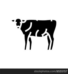 cow standing glyph icon vector. cow standing sign. isolated symbol illustration. cow standing glyph icon vector illustration