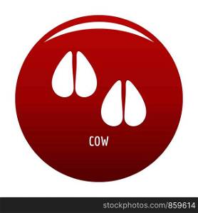Cow step icon. Simple illustration of cow step vector icon for any design red. Cow step icon vector red
