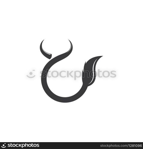 cow tail logo vector illustration template design