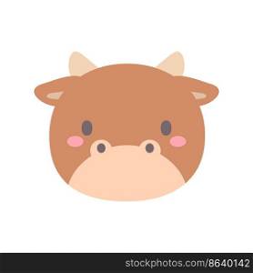 Cow vector. Cute animal face. design for kids.