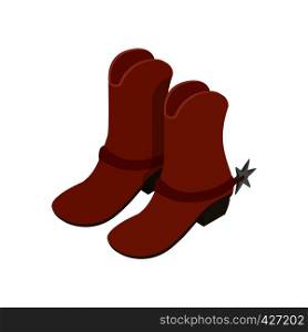 Cowboy boot isometric 3d icon on a white background. Cowboy boot isometric 3d icon