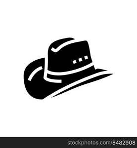 cowboy hat cap glyph icon vector. cowboy hat cap sign. isolated symbol illustration. cowboy hat cap glyph icon vector illustration
