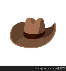 Cowboy hat cartoon icon on a white background. Cowboy hat cartoon icon
