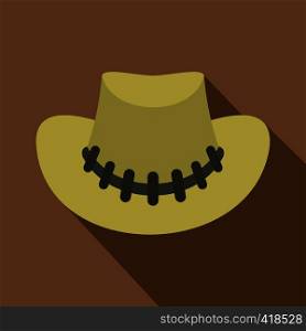 Cowboy hat icon. Flat illustration of cowboy hat vector icon for web. Cowboy hat icon, flat style