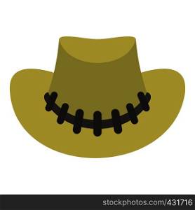 Cowboy hat icon flat isolated on white background vector illustration. Cowboy hat icon isolated