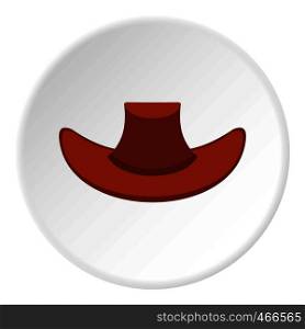 Cowboy hat icon in flat circle isolated on white background vector illustration for web. Cowboy hat icon circle
