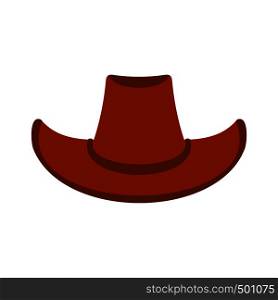 Cowboy hat icon in flat style isolated on white background. Cowboy hat icon