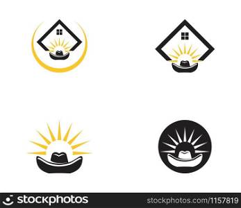 Cowboy hat icon logo template