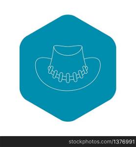 Cowboy hat icon. Outline illustration of cowboy hat vector icon for web. Cowboy hat icon, outline style