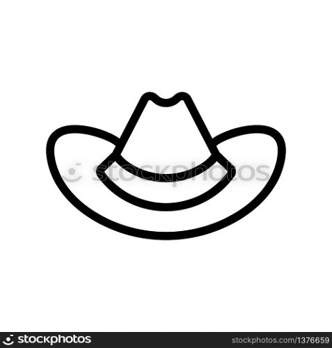 cowboy hat icon vector. cowboy hat sign. isolated contour symbol illustration. cowboy hat icon vector outline illustration