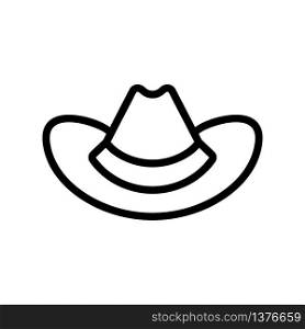 cowboy hat icon vector. cowboy hat sign. isolated contour symbol illustration. cowboy hat icon vector outline illustration