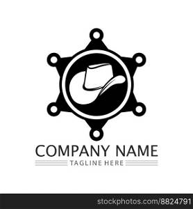 cowboy hat logo images icon vector and design template