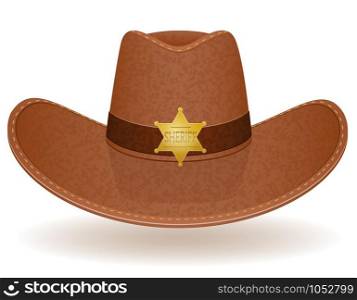cowboy hat sheriff vector illustration isolated on white background