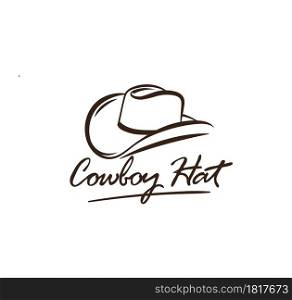 Cowboy hat sketch vector illustration