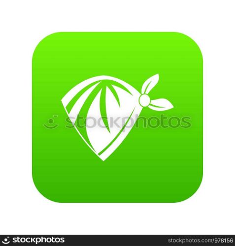 Cowboy neckerchief icon digital green for any design isolated on white vector illustration. Cowboy neckerchief icon digital green