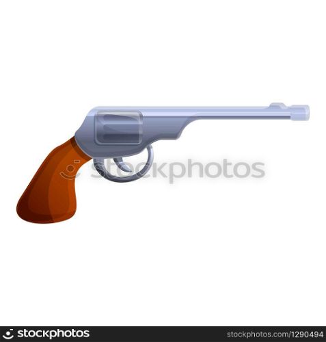 Cowboy revolver icon. Cartoon of cowboy revolver vector icon for web design isolated on white background. Cowboy revolver icon, cartoon style