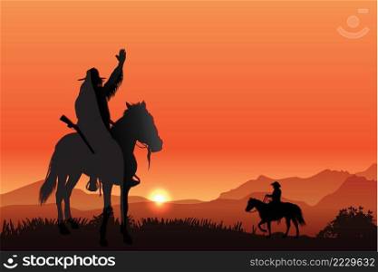 cowboy waving greeting