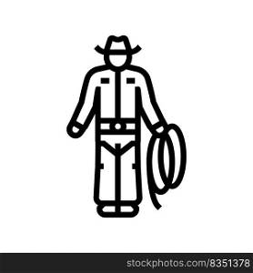 cowboy western man line icon vector. cowboy western man sign. isolated contour symbol black illustration. cowboy western man line icon vector illustration