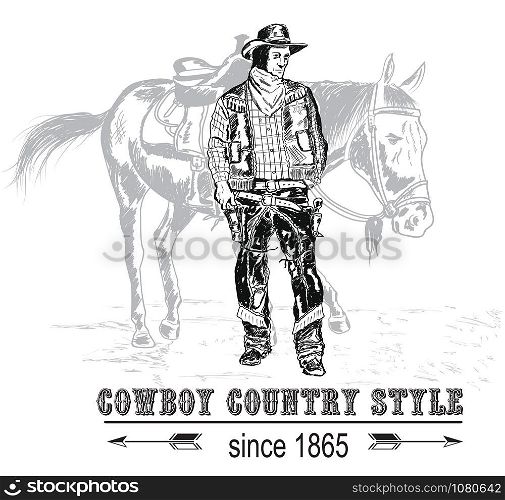 cowboy with mare