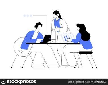 Coworking abstract concept vector illustration. Coworking for freelancers, teamwork and communication, independent activity, collaboration in shared office space, self-employed abstract metaphor.. Coworking abstract concept vector illustration.