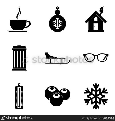 Cozy house icons set. Simple set of 9 cozy house vector icons for web isolated on white background. Cozy house icons set, simple style
