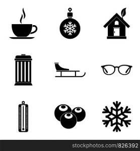 Cozy house icons set. Simple set of 9 cozy house vector icons for web isolated on white background. Cozy house icons set, simple style