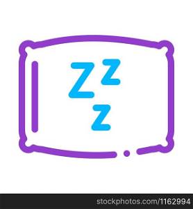 Cozy Pillow For Sleeping Icon Vector. Outline Cozy Pillow For Sleeping Sign. Isolated Contour Symbol Illustration. Cozy Pillow For Sleeping Icon Outline Illustration