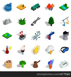 Cozy place icons set. Isometric set of 25 cozy place vector icons for web isolated on white background. Cozy place icons set, isometric style