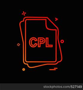 CPL file type icon design vector