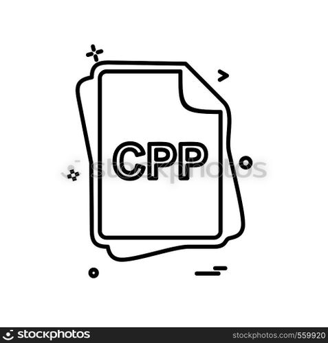 CPP file type icon design vector