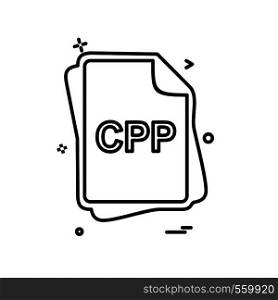 CPP file type icon design vector