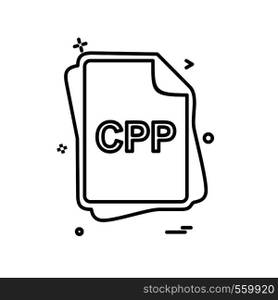CPP file type icon design vector