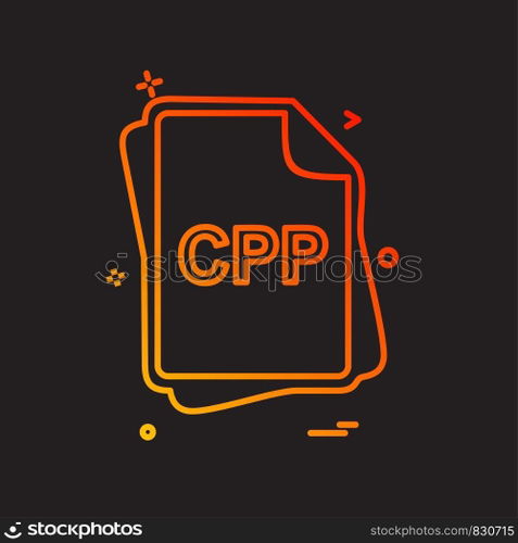 CPP file type icon design vector