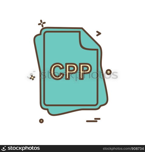 CPP file type icon design vector