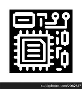 cpu board glyph icon vector. cpu board sign. isolated contour symbol black illustration. cpu board glyph icon vector illustration