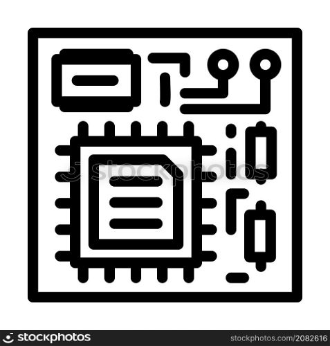 cpu board line icon vector. cpu board sign. isolated contour symbol black illustration. cpu board line icon vector illustration